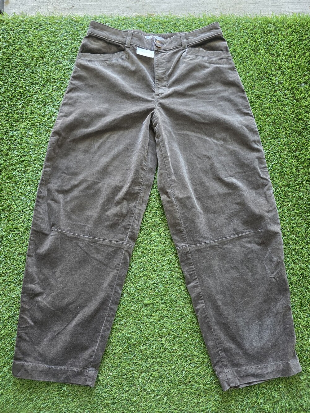 LOFT NWT Brown Coudoury Wide Leg Crop Pants Women's Size 6 High Rise Stretch